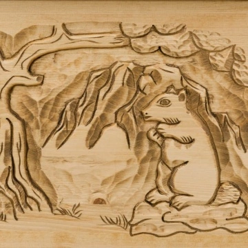 Cufar / Lada zestre Rustic Alpin, Lemn masiv sculptat, 90 x 45 x 50 cm - Img 5