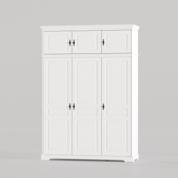 Dulap 3 usi Isabella cu suprapozabil, 174.5 x 58 x 240 cm, alb unt