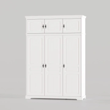 Dulap 3 usi Isabella cu suprapozabil, 174.5 x 58 x 240 cm, alb unt