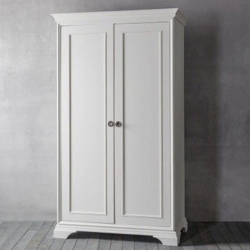 Dulap dormitor Aurelia cu 2 usi, 116 x 64 x 199 cm, alb lemn masiv