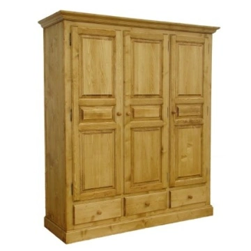 Dulap dormitor cu 3 usi si 3 sertare lemn masiv, Casa Maria 179 x 61 x 202 cm - Img 2