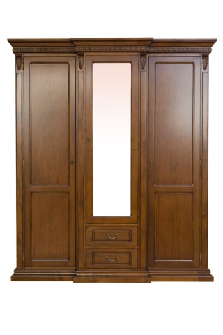 Dulap dormitor Donatello Classic Stil 3 usi si 2 sertare, furnir nuc, 182 x 67 x 218 cm - Img 1