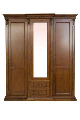 Dulap dormitor Donatello Classic Stil 3 usi si 2 sertare, furnir nuc, 182 x 67 x 218 cm