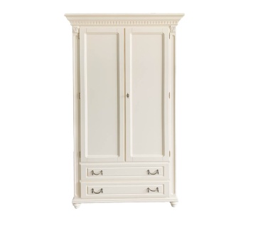 Dulap dormitor Francesca Classic Stil, 2 usi si 2 sertare, vopsit alb, 120 x 55 x 218 cm - Img 1