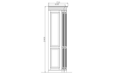 Dulap dressing lemn masiv dormitor Sofia cu 6 usi, 389 x 618/713 x 240 cm - Img 3