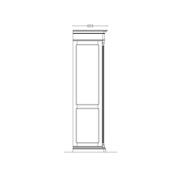 Dulap Dressing lemn masiv Siena cu 4 usi, 238.4 x 66.9 x 235 cm - Img 4