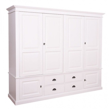 Dulap lemn masiv cu 4 usi si 4 sertare, 232 x 59 x 197 cm - Img 1