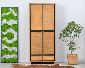 Dulap Mexicana lemn masiv, 2 usi si 2 sertare, 120 x 55 x 200 cm - Img 1