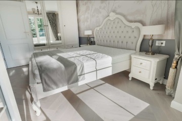 Dulap Verona Classic Stil 4 usi si 8 sertare, lemn masiv + mdf, finisaj Crem Roma, 279 x 61.5 x 260 cm - Img 2