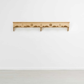Etajera Lemn Masiv Rustic Alpin lemn sculptat, 200 x 25 x 32 cm - Img 2