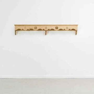 Etajera Lemn Masiv Rustic Alpin lemn sculptat, 200 x 25 x 32 cm - Img 2