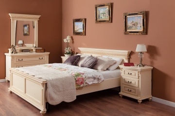 Masa de toaleta + Oglinda Francesca Classic Stil, vopsit alb, 140 x 48 x 194 cm - Img 3