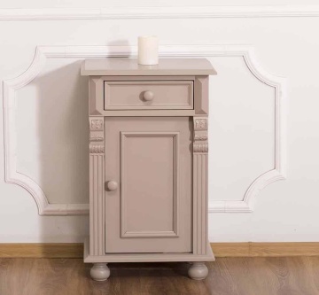 Noptiera cu ornamente florale lemn masiv, 45 x 35 x 72 cm - Img 1