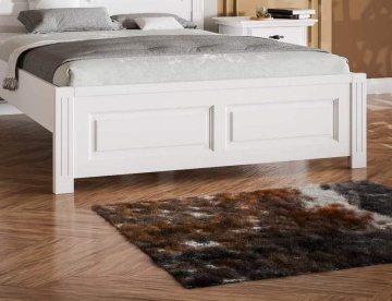 Pat Sara Prime lemn masiv finisaj alb unt, 90 cm, 120 cm, 140 cm, 160 cm sau 180 × 200 cm - Img 3