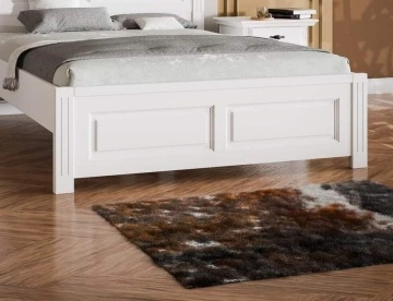 Pat Sara Prime lemn masiv finisaj alb unt, 90 cm, 120 cm, 140 cm, 160 cm,180 cm sau 200 × 200 cm - Img 3