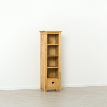 Biblioteca Lemn Masiv Rustic Ana Mini 4 rafturi si 1 sertar, 50 x 43 x 160 cm - Img 4