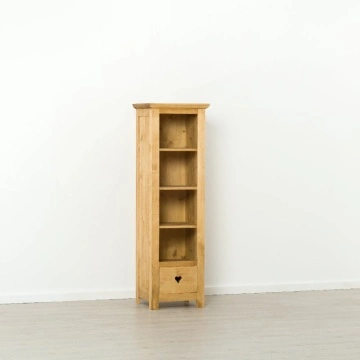 Biblioteca Lemn Masiv Rustic Ana Mini 4 rafturi si 1 sertar, 50 x 43 x 160 cm - Img 4