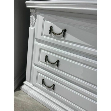 Comoda Donatello Classic Stil cu 3 sertare, finisaj vopsit alb, 118 x 55 x 78 cm - Img 4