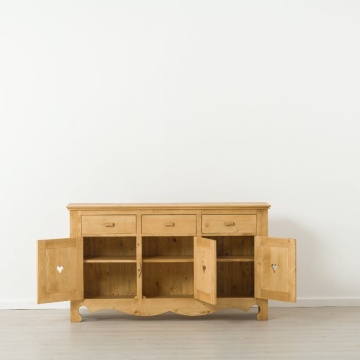 Comoda dormitor Lemn Masiv Rustika cu 3 usi si 3 sertare, 160 x 45 x 92 cm - Img 4