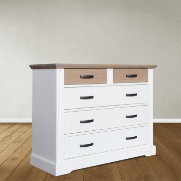 Comoda dormitor Mont Blanc cu 5 sertare lemn masiv, 118 x 42 x 90 cm - Img 2