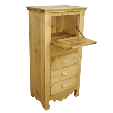 Comoda dormitor Rustic Flame lemn masiv, 1 usa si 4 sertare, 60 x 40 x 120 cm - Img 2