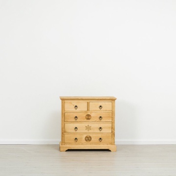 Comoda dormitor Ursul Carpatin lemn masiv, 5 sertare, 90 x 46 x 85 cm - Img 4