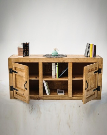 Comoda Equator, lemn masiv pin, 150 x 38 x 80 cm - Img 6