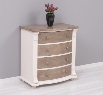 Comoda Narcis lemn masiv, 4 sertare curbate, 80 x 48 x 84 cm