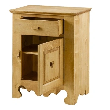 Comoda Rustika cu 1 usa si 1 sertar, Lemn masiv rustic, 65 x 46 x 85 cm - Img 6