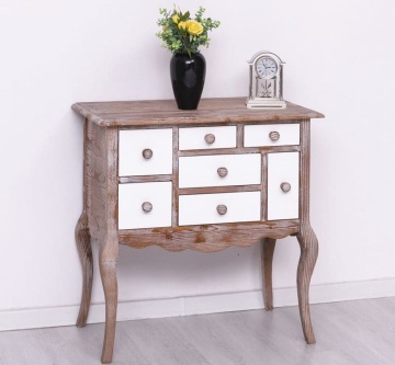 Comoda Shabby cu 7 sertare, lemn masiv, 80 x 48 x 82 cm - Img 6