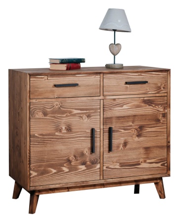 Comoda Terra Home 2 usi si 2 sertare, lemn masiv, 98 x 45 x 85 cm - Img 1