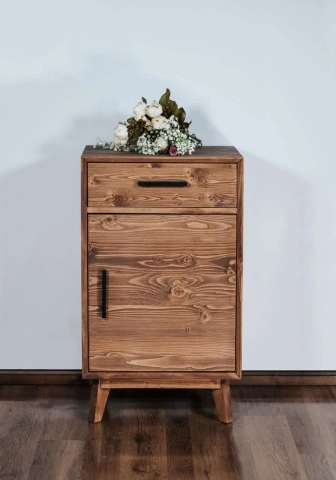 Comoda Terra Home cu 1 usa si 1 sertar, lemn masiv, 50 x 45 x 85 cm