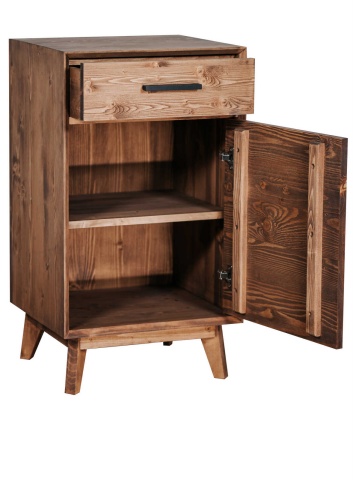Comoda Terra Home cu 1 usa si 1 sertar, lemn masiv, 50 x 45 x 85 cm - Img 3