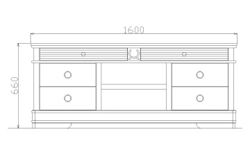 Comoda TV Marsilia cu 4 sertare, lemn masiv, 160 x 48 x 66 cm - Img 4