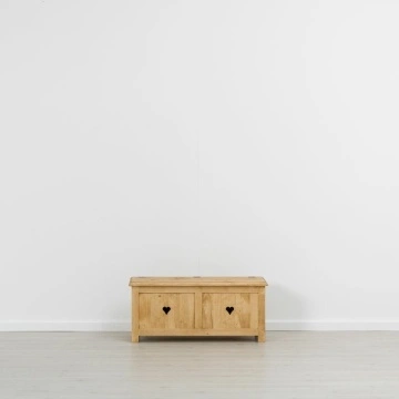 Cufar / Lada zestre Lemn Masiv Rustic Ana cu 1 sertar, 100 x 42 x 44 cm - Img 3