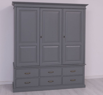 Dulap dormitor cu 3 usi si 6 sertare lemn masiv, 174 x 59 x 197 cm - Img 3