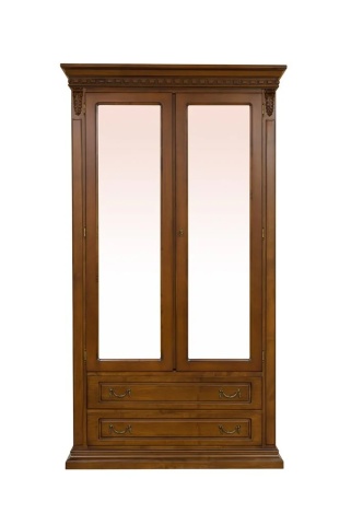 Dulap dormitor Donatello Classic Stil 2 usi si 2 sertare, furnir nuc, 120 x 55 x 218 cm - Img 1