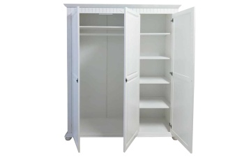 Dulap dormitor Noblesse cu 3 usi, Lemn Masiv, 170 x 60 x 210 cm, Alb - Img 5
