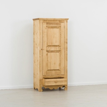 Dulap dormitor Rustic Flame Lemn Masiv cu 1 usa si 1 sertar, 83 x 55 x 185 cm - Img 2