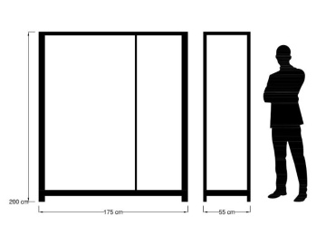 Dulap dormitor Rustic Loft 3 usi culisante, Lemn masiv, 175 x 55 x 200 cm - Img 7