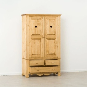 Dulap dormitor Rustika cu 2 usi si 3 sertare din lemn masiv, 120 x 55 x 200 cm - Img 3