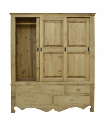 Dulap dormitor Rustika cu 3 usi culisante si 5 sertare, 171 x 55 x 200 cm - Img 3