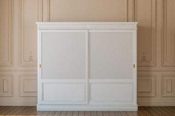 Dulap Dressing cu 2 usi culisante Marsilia, lemn masiv + sticla, L 250 x H 220 cm - Img 1
