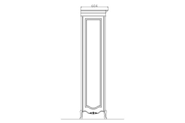 Dulap Dressing cu 5 usi dormitor Andra, lemn masiv, 240 x 60 x 240 cm - Img 6