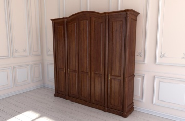 Dulap Dressing lemn masiv dormitor Treviso cu 5 usi, 258 x 66 x 257 cm - Img 5