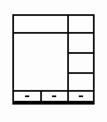 Dulap Matteo Lovely Home 3 usi culisante si 3 sertare, lemn masiv + mdf alb, 200 x 64 x 220 cm - Img 3