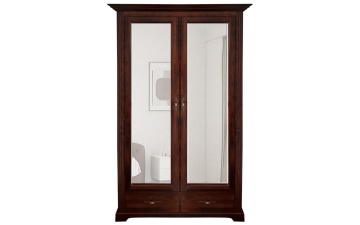 Dulap Nocce, 2 usi cu oglinzi, lemn masiv tei, 113 x 61 x 207 cm - Img 2