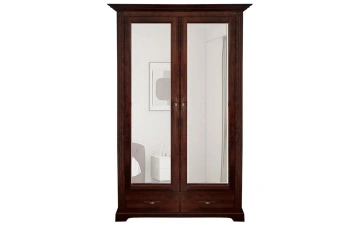 Dulap Nocce, 2 usi cu oglinzi, lemn masiv tei, 113 x 61 x 207 cm - Img 2