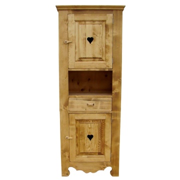 Dulap rustic cu 2 usi si 1 sertar lemn masiv, 66 x 45 x 179 cm - Img 2