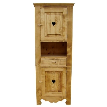 Dulap Rustika cu 2 usi si 1 sertar lemn masiv, 66 x 45 x 179 cm - Img 2